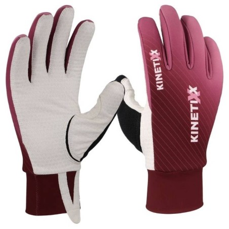 гоночные тёплые перчатки Kinetixx Sol X-Warm 2.0 ягодные с белым
